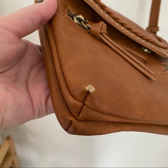 Cognac Braided Crossbody Boho Bag - Picture 4 of 16